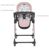 El Camino Crystal ME 1037-B - стільчик для годування на колесах (чохол з екошкіри, м'який матрацик, захист від сповзання) • Rose Gold