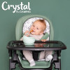 El Camino Crystal ME 1037-B - стільчик для годування на колесах (чохол з екошкіри, м'який матрацик, захист від сповзання) • Green
