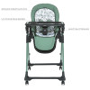 El Camino Crystal ME 1037-B - стільчик для годування на колесах (чохол з екошкіри, м'який матрацик, захист від сповзання) • Green