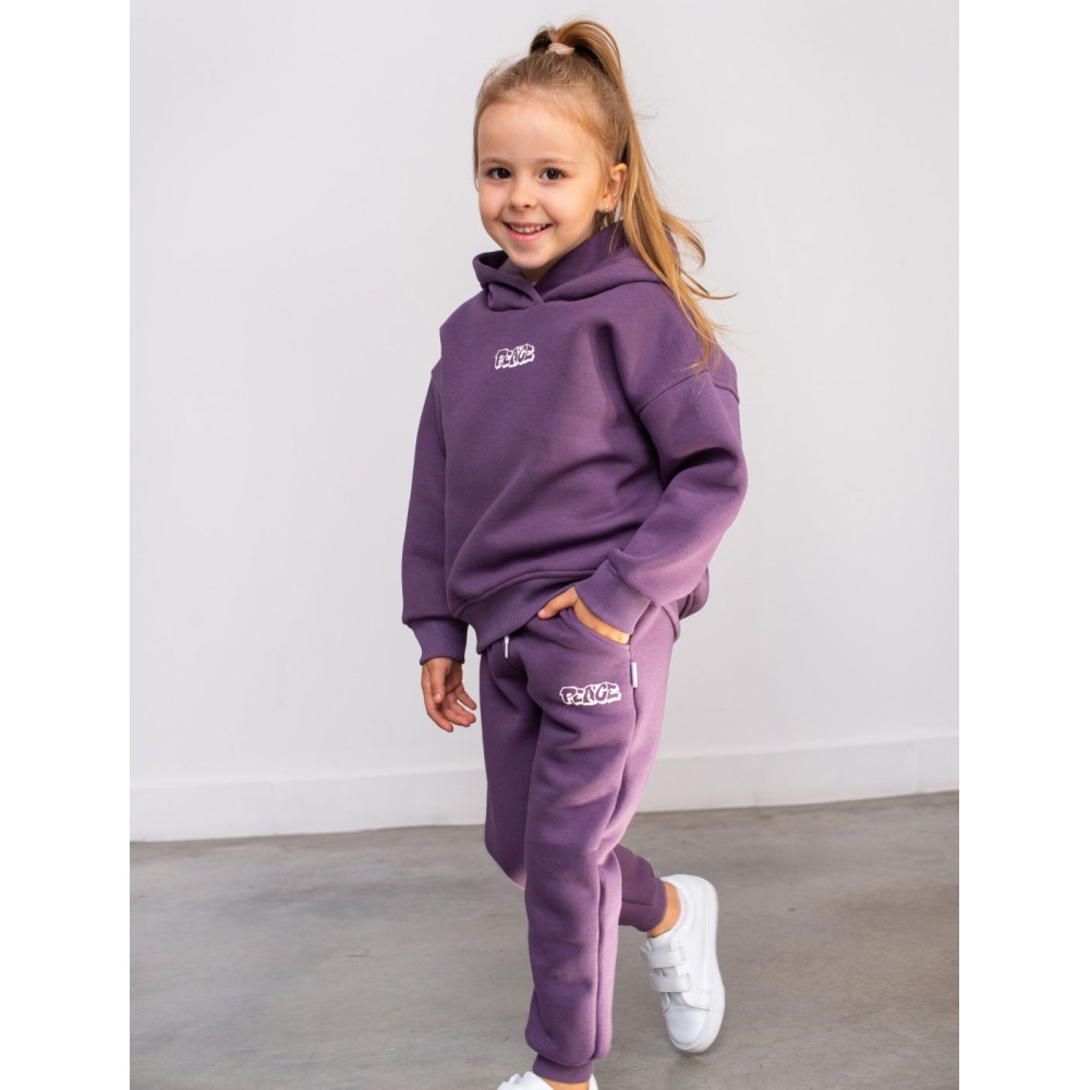Костюм Hart Peace худи и штаны двунитка начес, темно-лиловый р.104