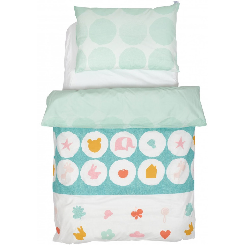 Постільний комплект Twins Organic Line Animals 5 ел. ментол (5091-OL-021)