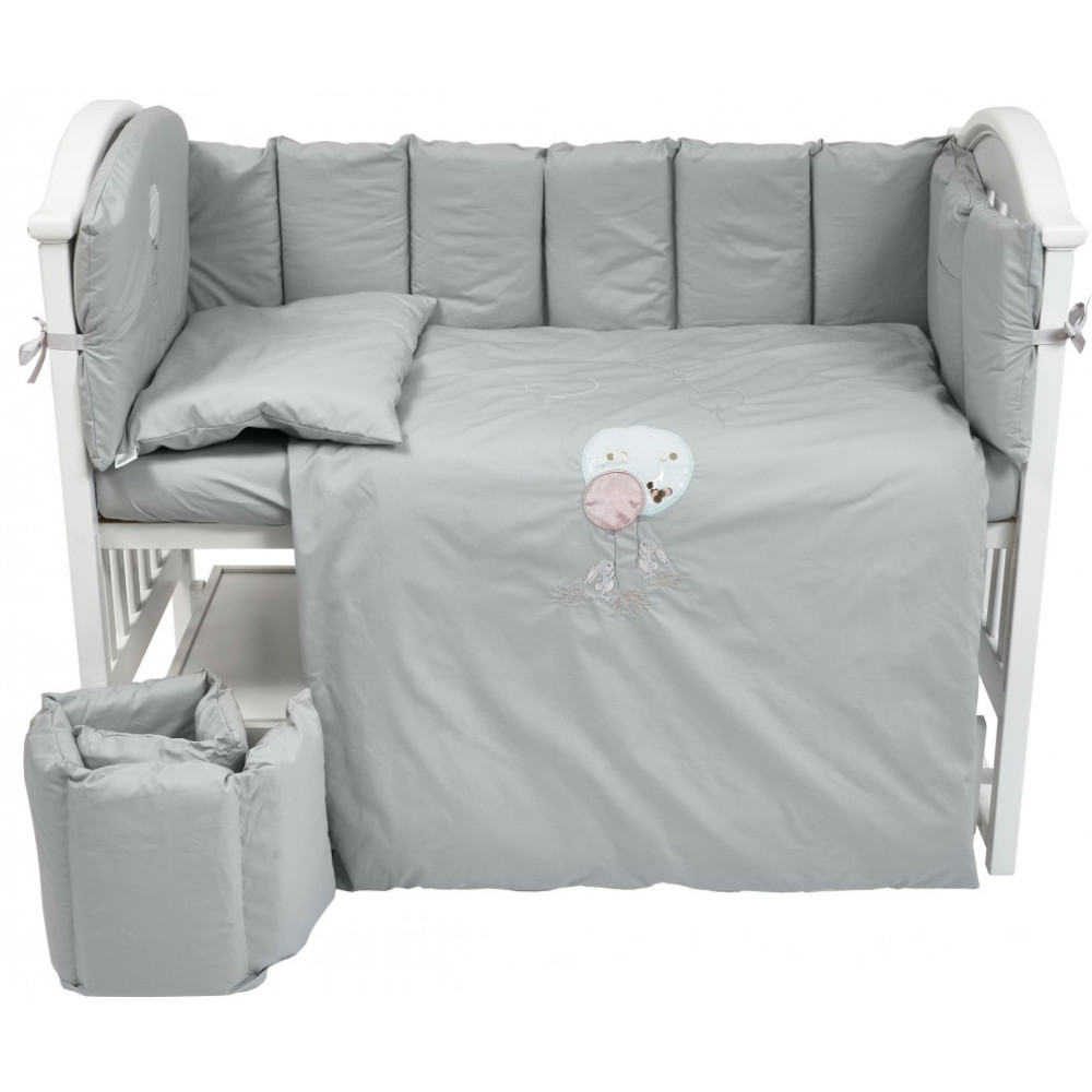Постільний комплект Babycentre & Twins Welcome to the world 6 ел. сірий (4012-BTWW-10)