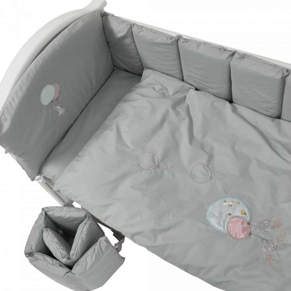 Постільний комплект Babycentre & Twins Welcome to the world 6 ел. сірий (4012-BTWW-10)