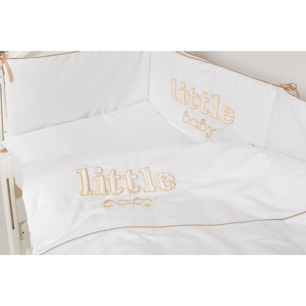 Постільний комплект Twins Little Baby 6 ел. білий/беж (4042-TLB--02)