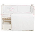 Постельный комплект Twins Little Baby 6 эл. белый/розовый (4042-TLB-08)
