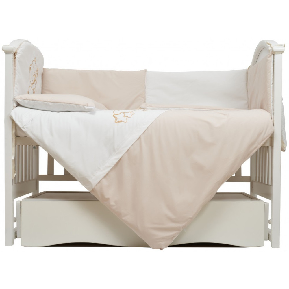 Постільний комплект Twins Dolce Loving bear 7 ел. білий/беж (4075-DLB-02)