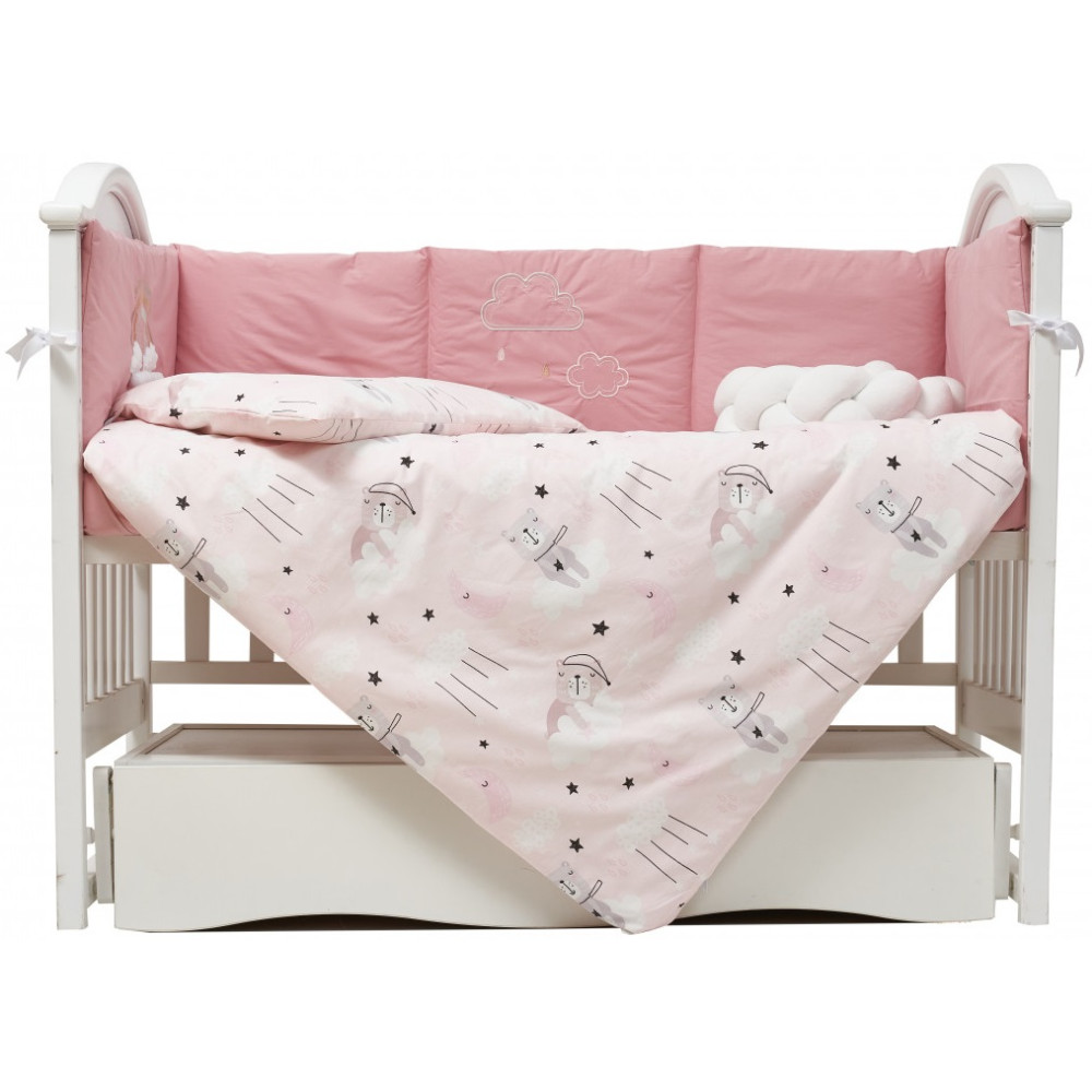 Постільний комплект Twins Fluffy 7 ел. рожева пудра (4076-TFP-24)