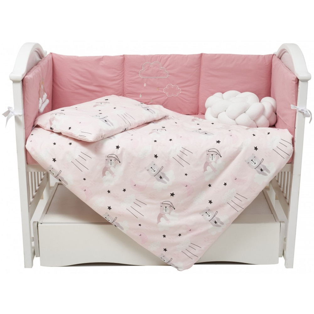 Постільний комплект Twins Fluffy 7 ел. рожева пудра (4076-TFP-24)