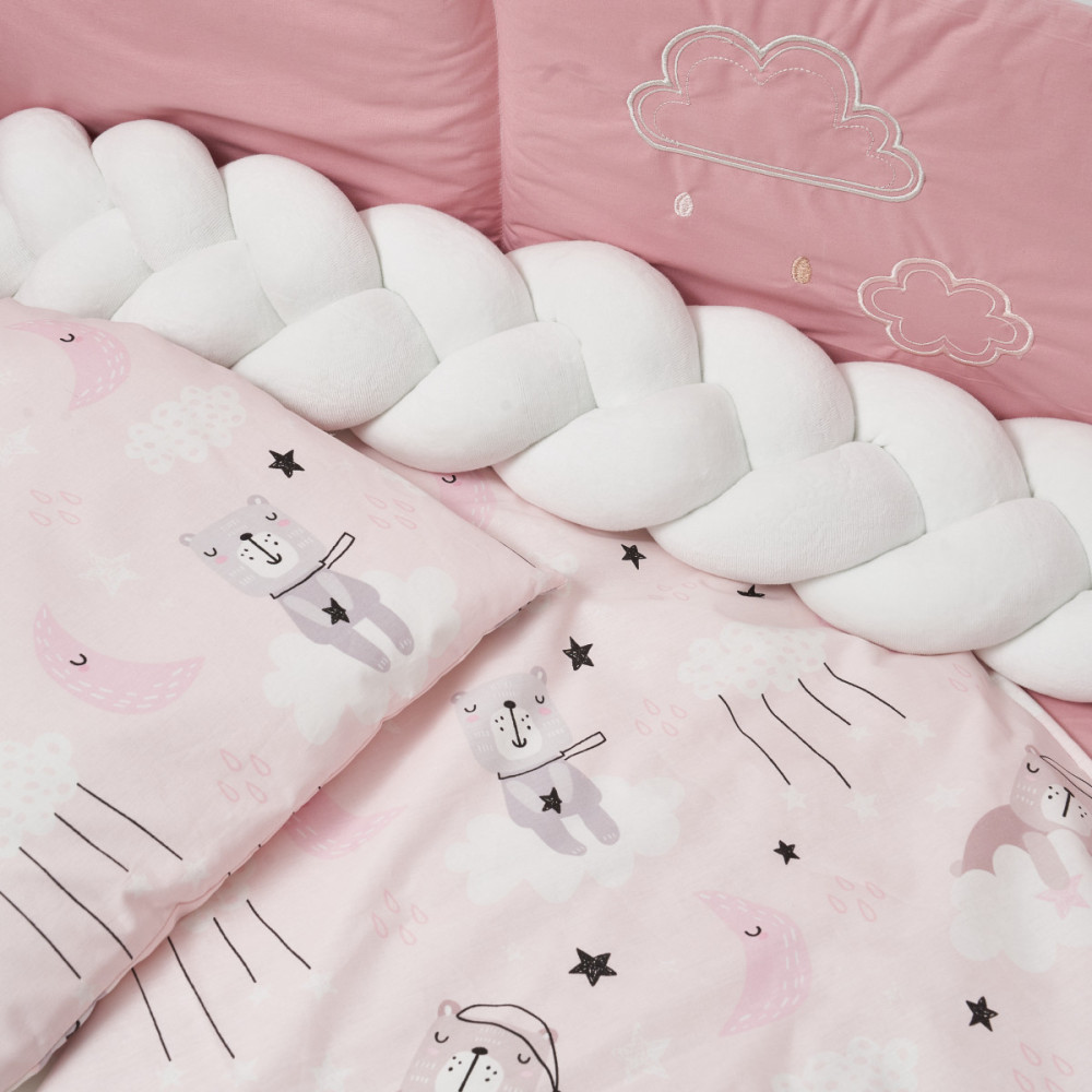 Постільний комплект Twins Fluffy 7 ел. рожева пудра (4076-TFP-24)