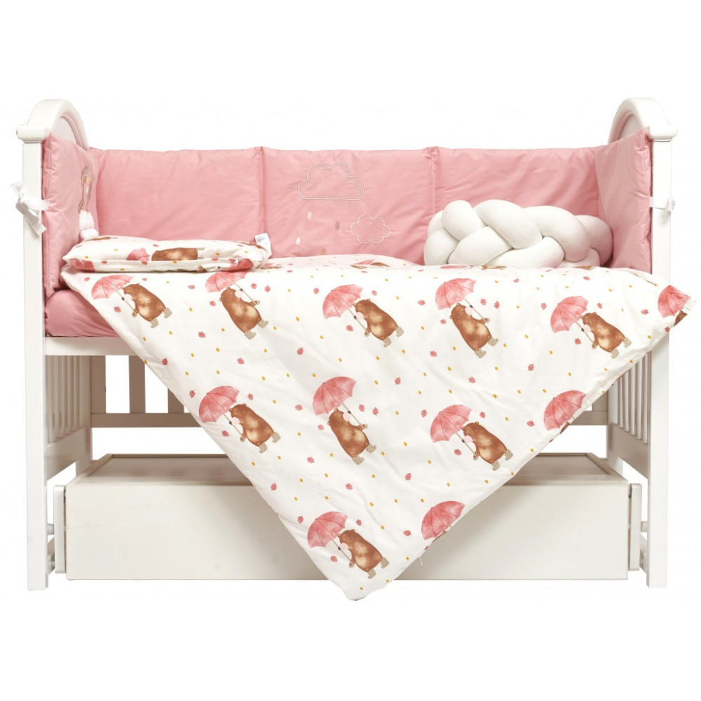 Постільний комплект Twins Fluffy 7 ел. рожева пудра (4076-TFP-24U)
