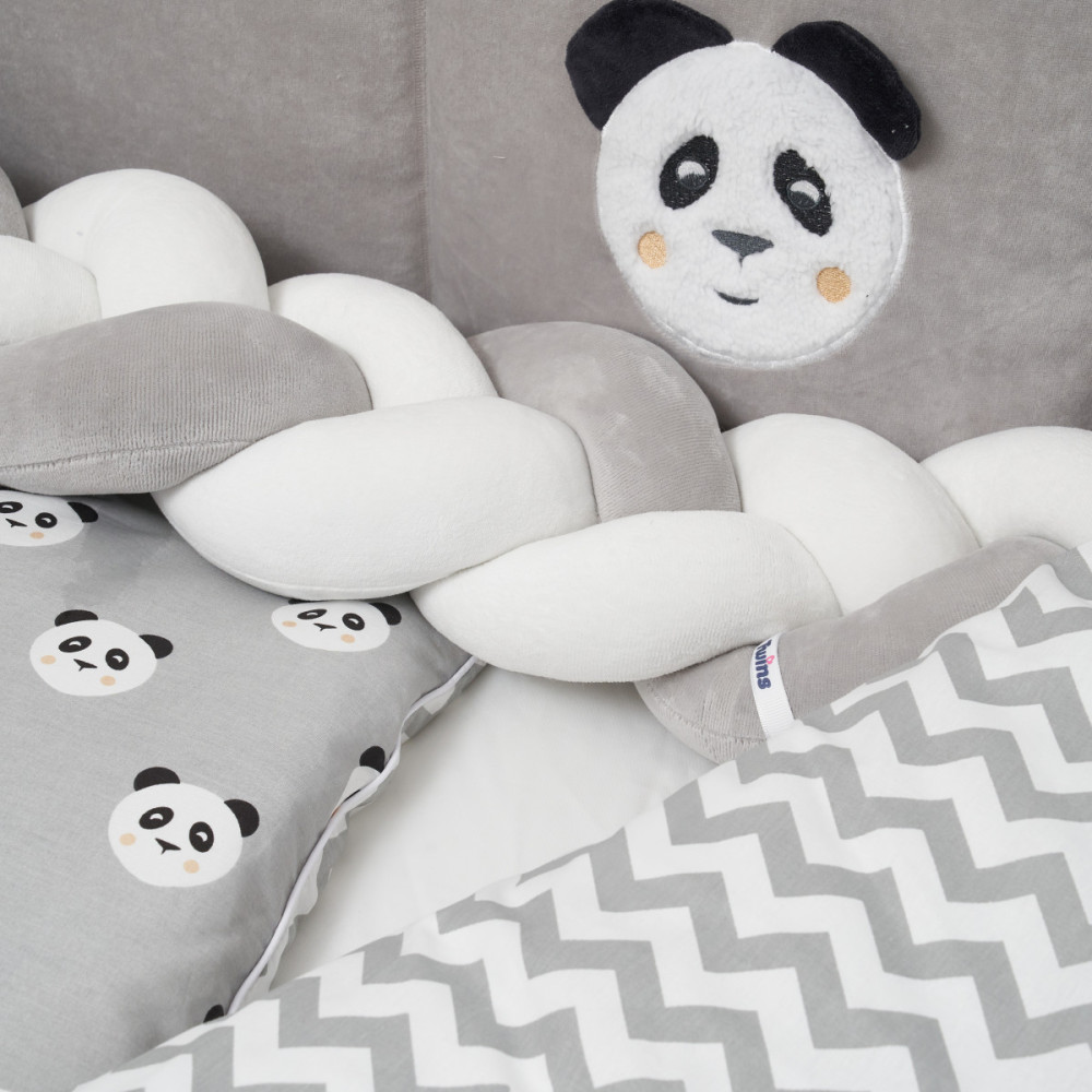 Постельный комплект Twins Panda 7 эл. серый (4075-TP-10)