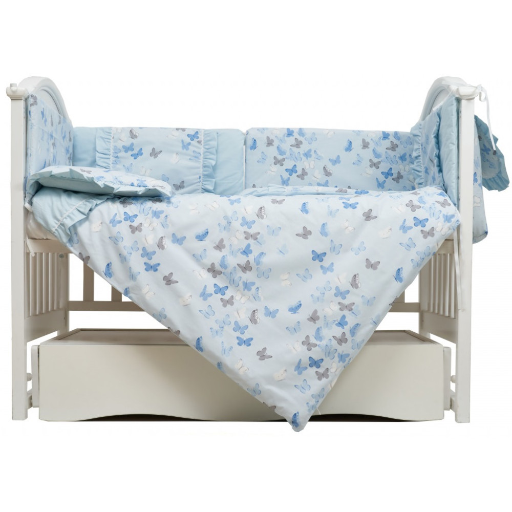 Постільний комплект Twins Romantic Spring collection 7 ел. блакитний (4027-TRS-04)