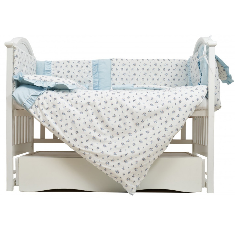 Постільний комплект Twins Romantic Spring collection 7 ел. блакитний (4027-TRS-04F)