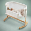 BabyGO Amila - приставная кроватка-колыбель 2в1 с качанием и регулировкой высоты • Cream