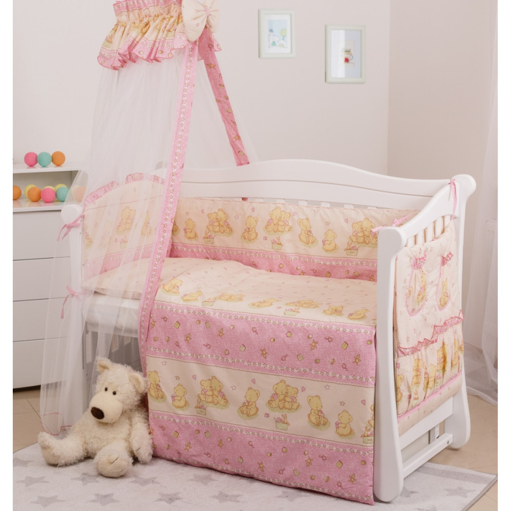 Постельный комплект Twins Standard Basic Мишки со звездой 8 эл. розовый (4050-CB-016)