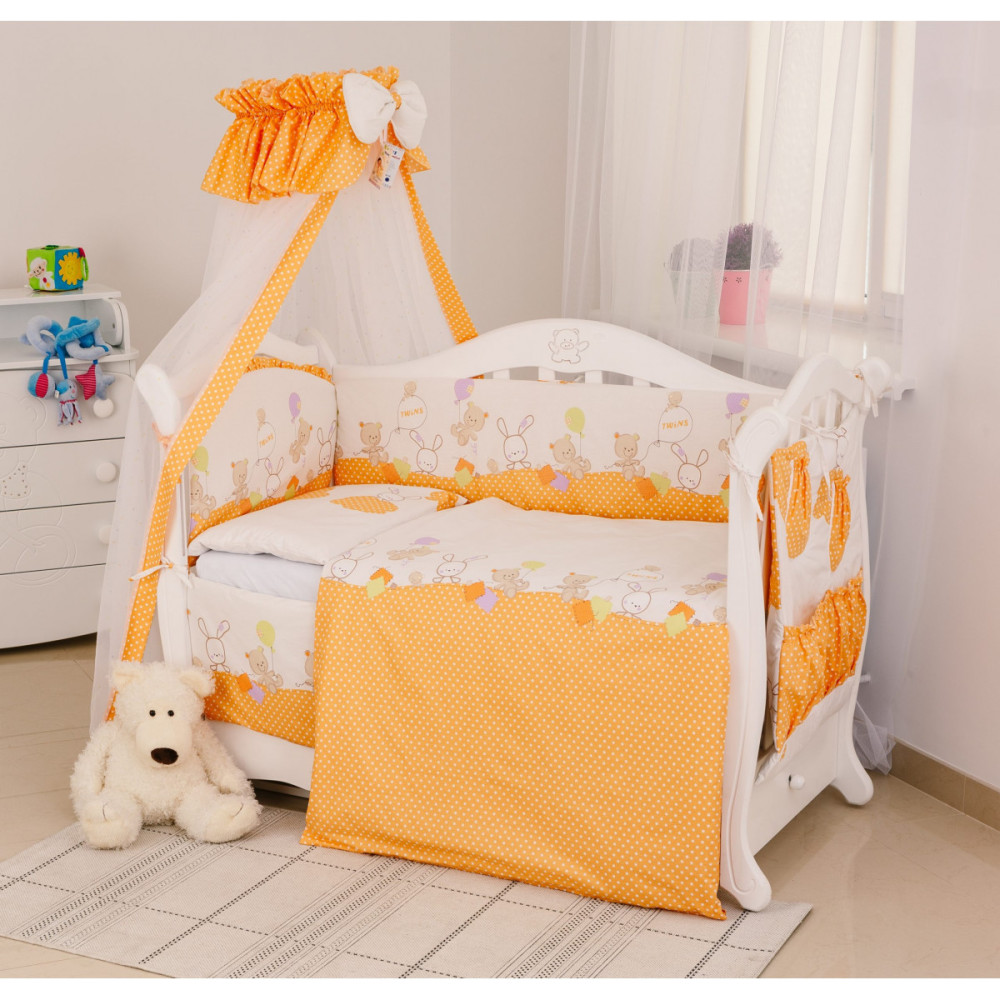 Постельный комплект Twins Standard Basic Горошки 8 эл. оранжевый (4050-CB-021)