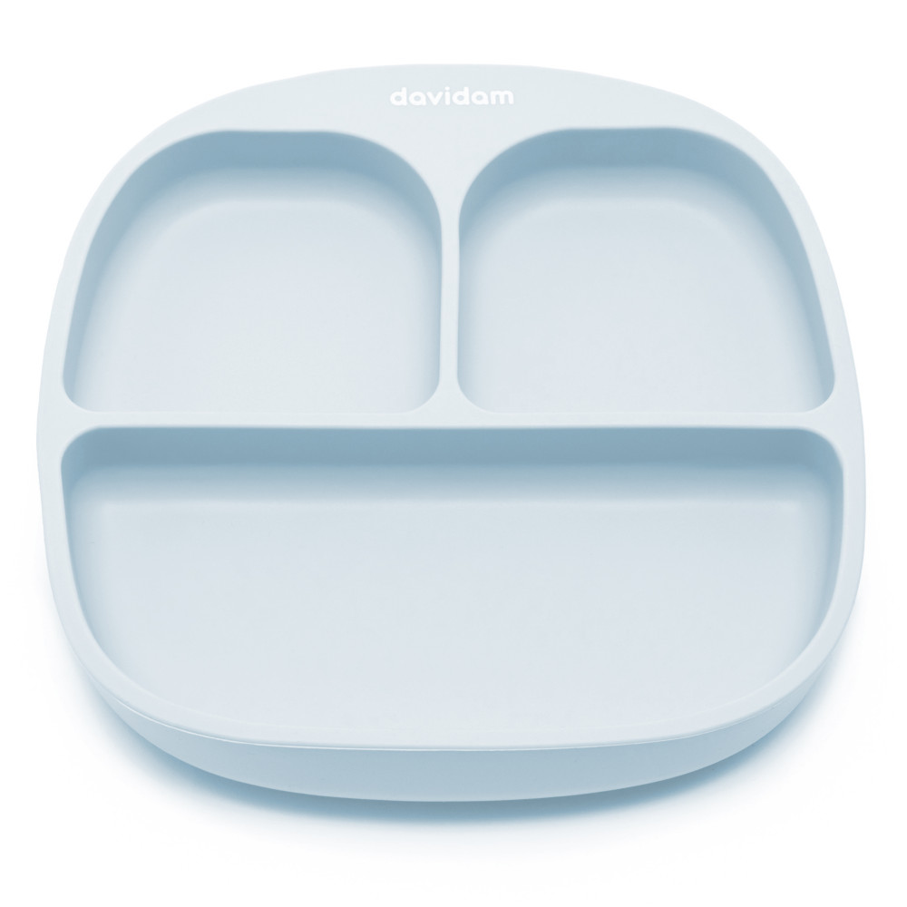 Силиконовая секционная тарелка Davidam Ice Blue