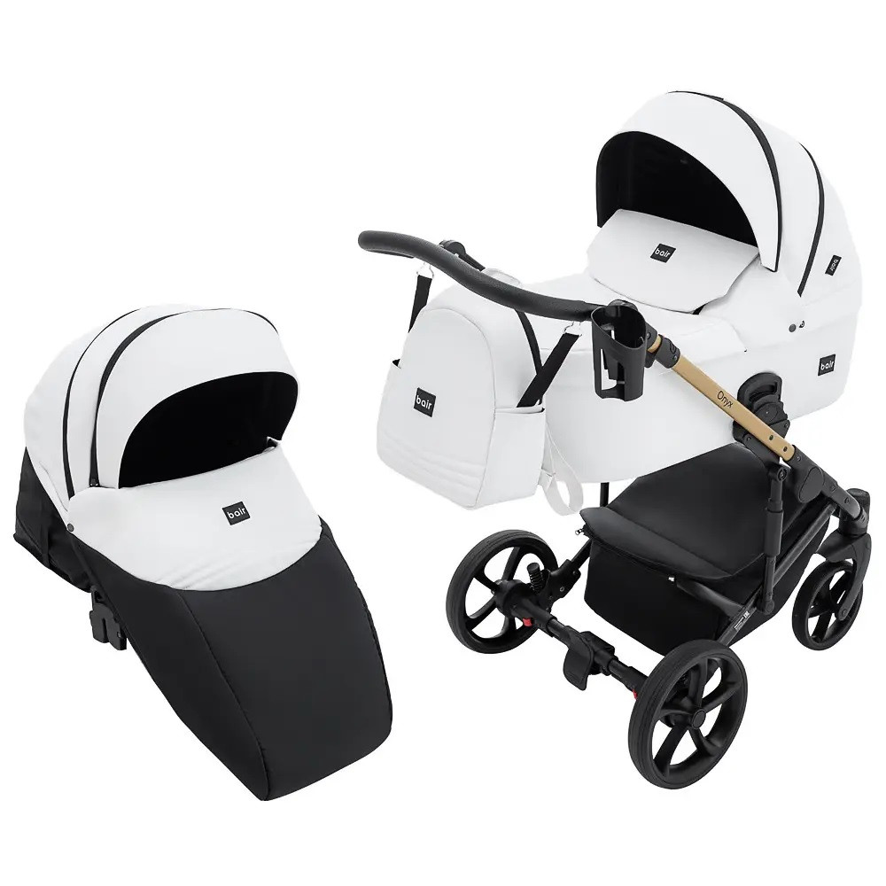 Коляска 2 в 1 Bair Onyx Eco, білий (OE-02) Коляска 2 в 1 Bair Onyx Eco, білий (OE-02)