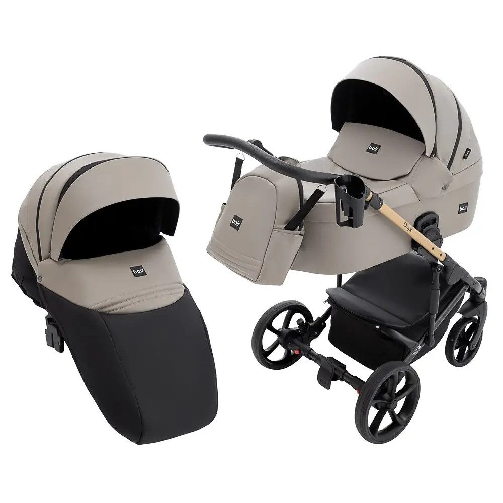 Коляска 2 в 1 Bair Onyx Eco, капучино (OE-04)
