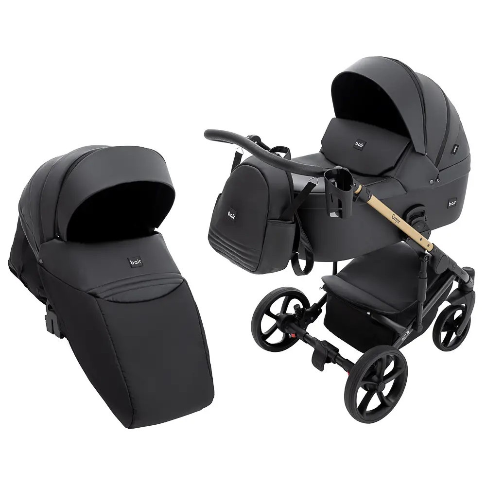 Коляска 2 в 1 Bair Onyx Eco, чорний (OE-01)