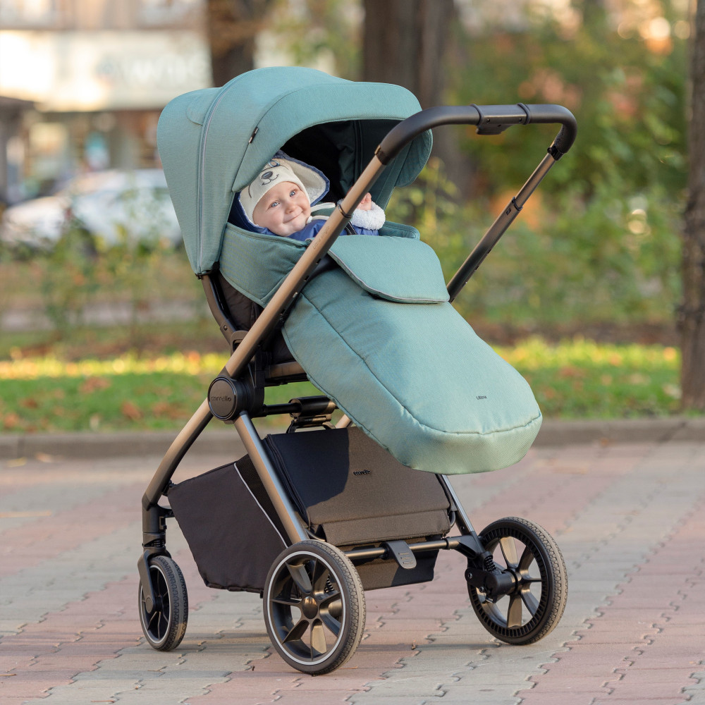 Carrello Ultra CRL-5525 - прогулочная коляска с реверсивным блоком (сиденье устанавливается лицом к маме), регулируется высота капюшона, компактно складывается • Avocado Green