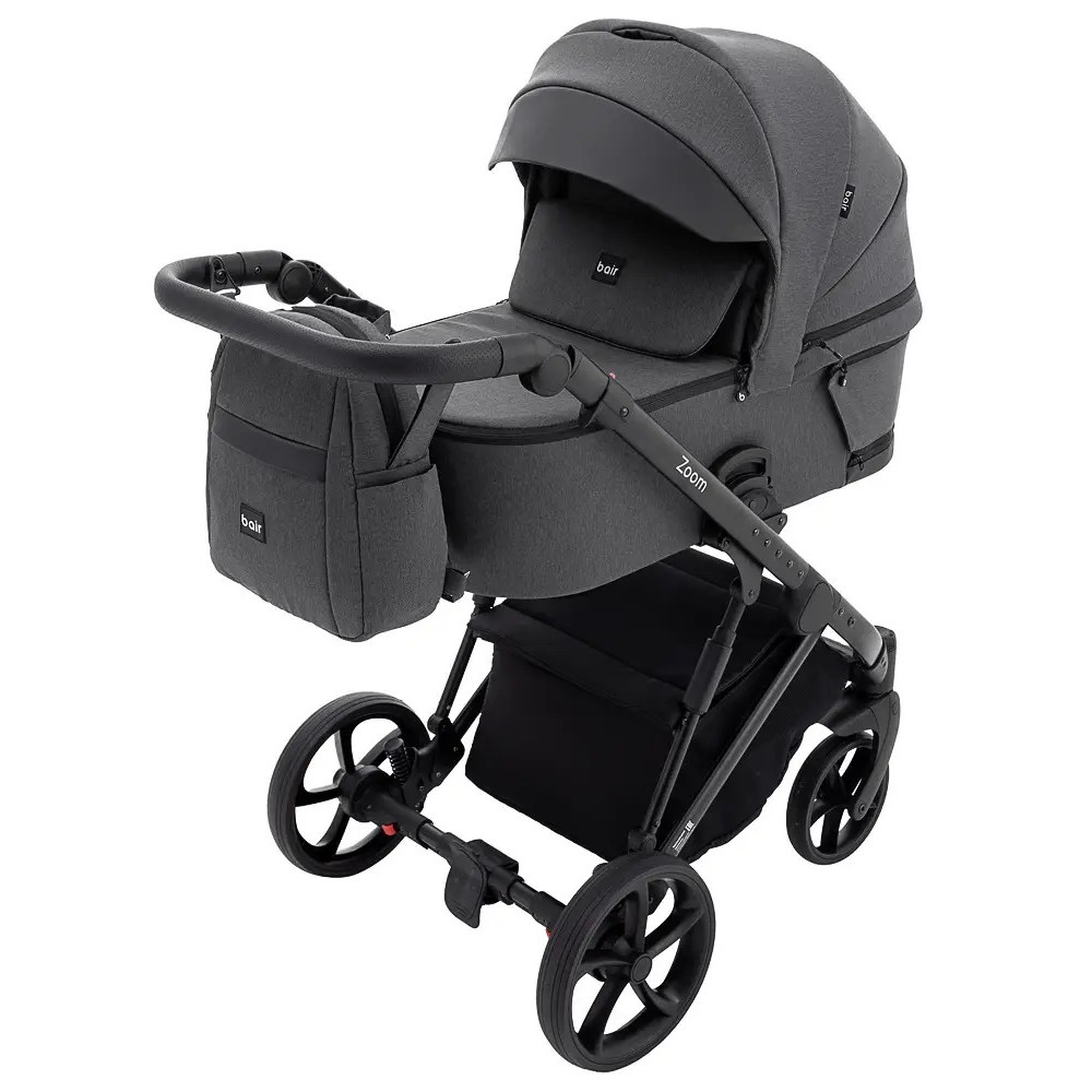 Коляска 2 в 1 Bair Zoom Soft, графит (BZ-01)