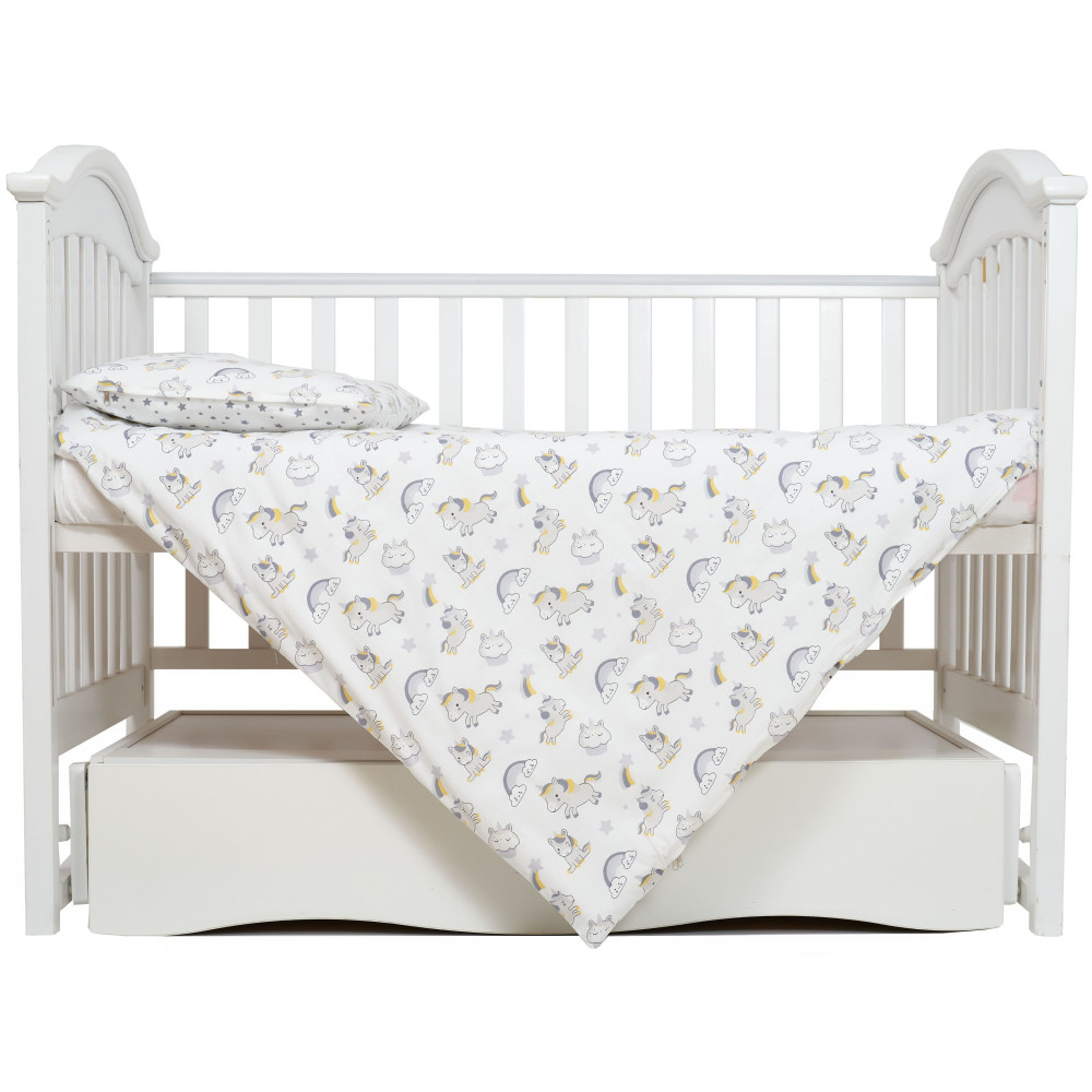 Сменная постель Twins Comfort line Единорог, 3 эл. серый/желтый (3054-C-064)