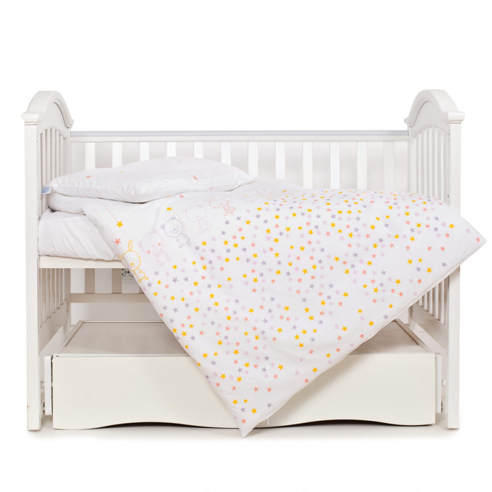 Постельный комплект Twins Eco Line Bunnies pink 3 эл. белый/розовый (3090-E-023)