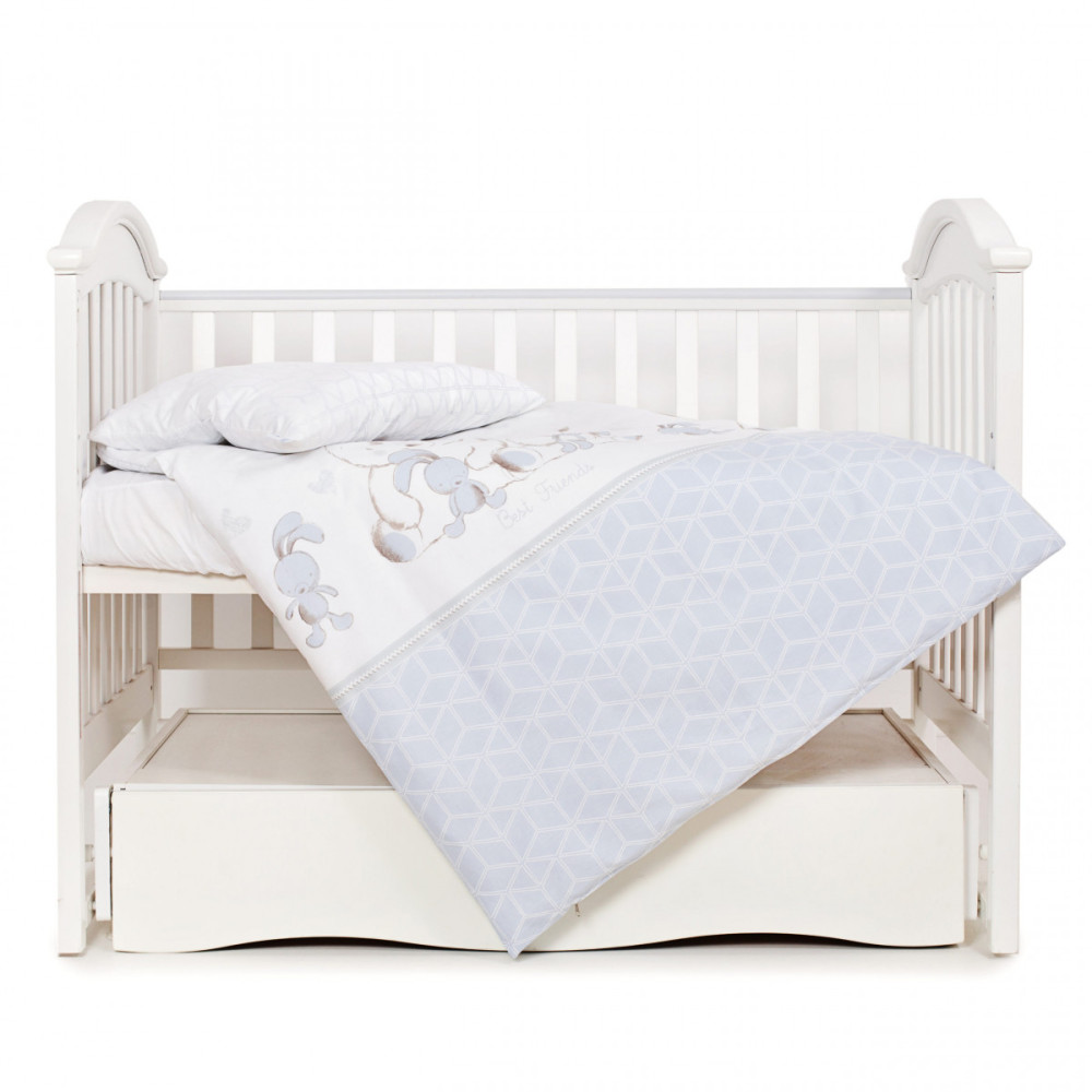 Постільний комплект Twins Eco Line Best friend grey 3 ел. білий/сірий (3090-E-026)