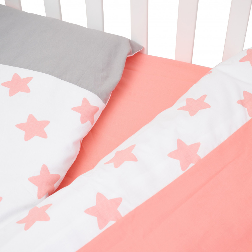 Сменная постель Twins Eco Stars, 3 эл. белый/розовый (3090-TS-15)