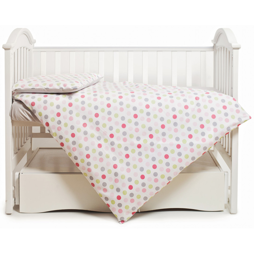 Сменная постель Twins Happy Points pink, 3 эл. серый/розовый (3033-TH-30108)