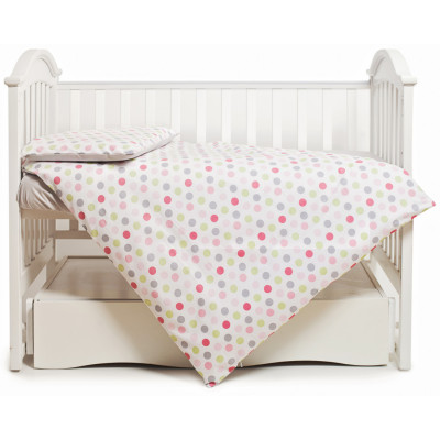 Змінна постіль Twins Happy Points pink, 3 ел. сірий/рожевий (3033-TH-30108)