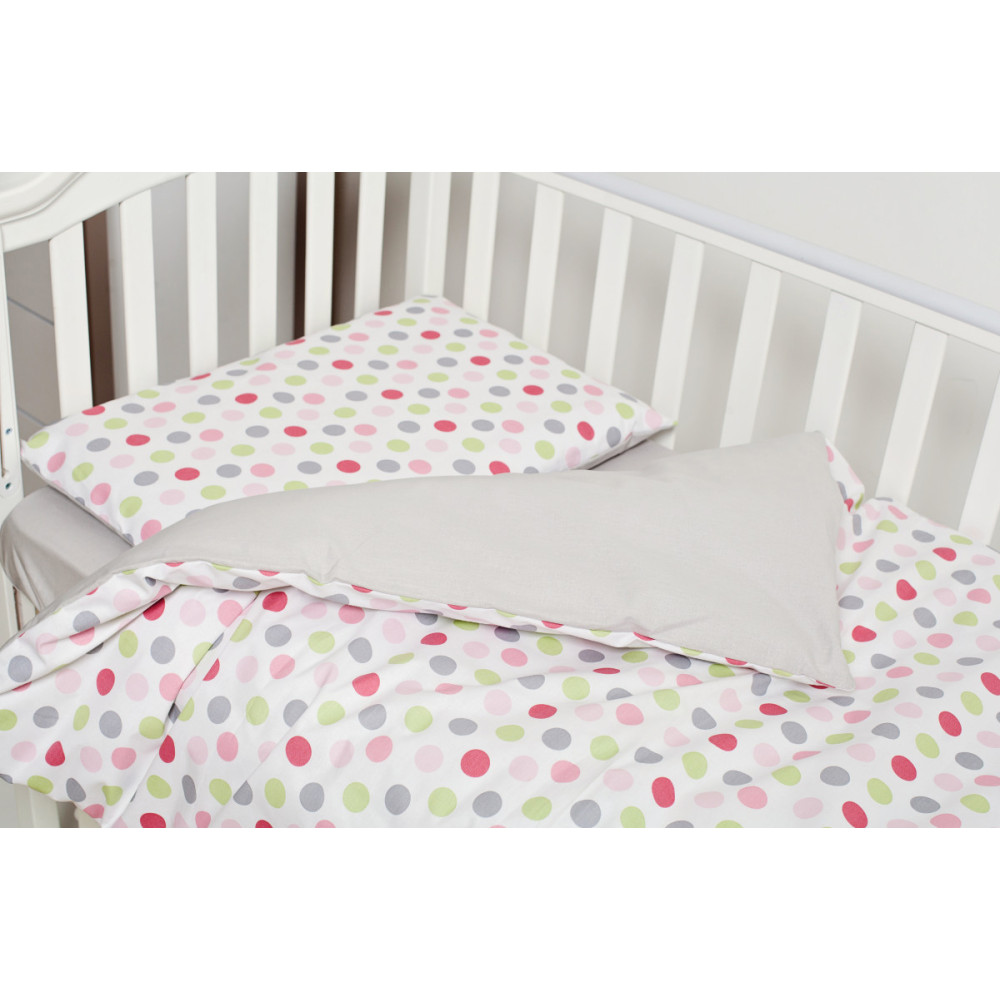 Сменная постель Twins Happy Points pink, 3 эл. серый/розовый (3033-TH-30108)