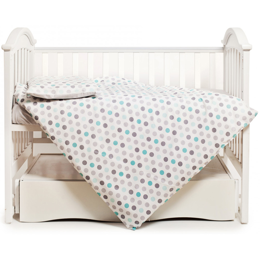Сменная постель Twins Happy Points mint, 3 эл. серый/мятный (3033-TH-30114)