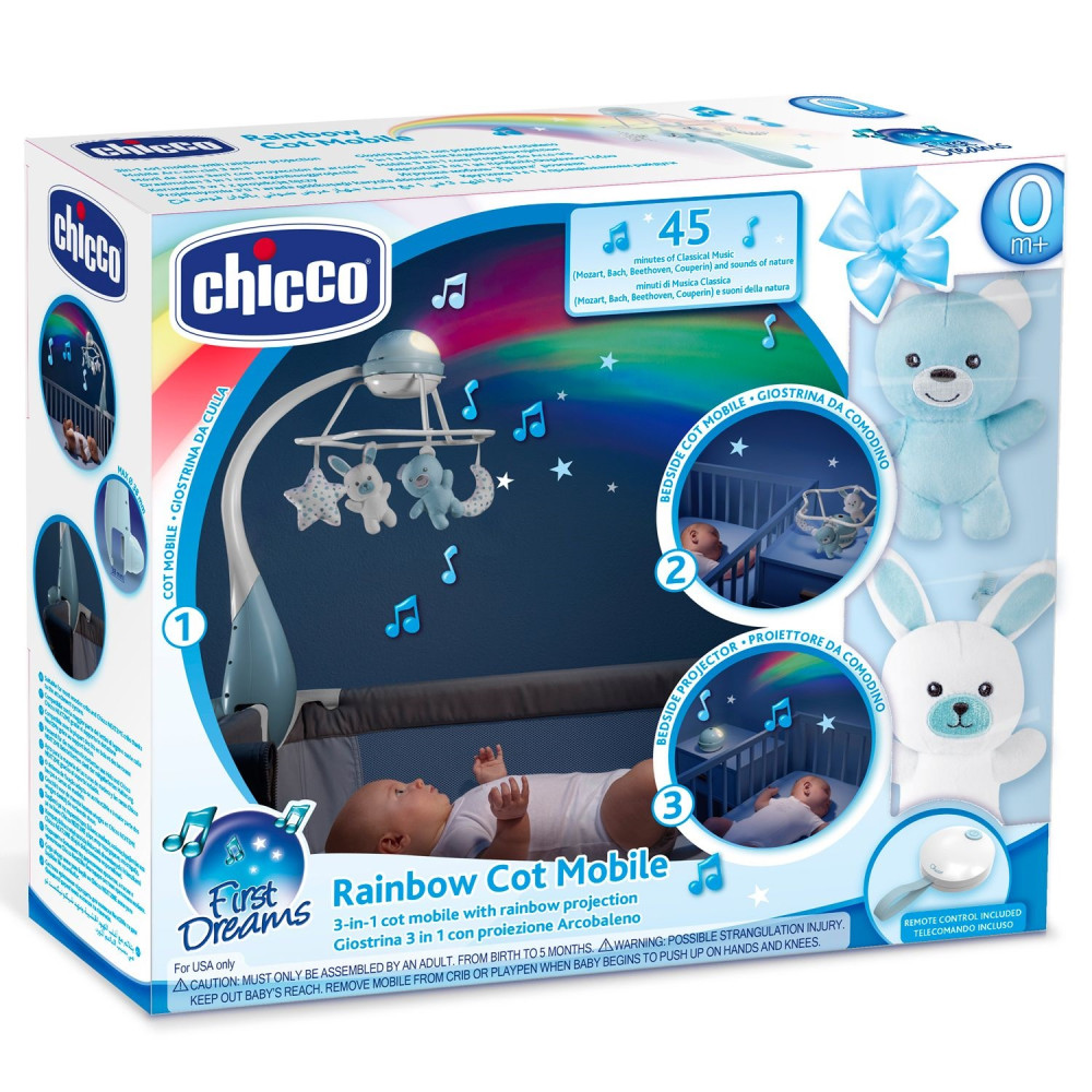 Мобиль-проектор 3 в 1 Chicco Радуга, голубой (11041.20)