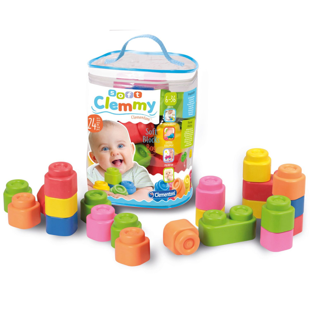 Конструктор Clementoni Soft Blocks in Bag, серия Soft Clemmy, 24 деталей (14889)