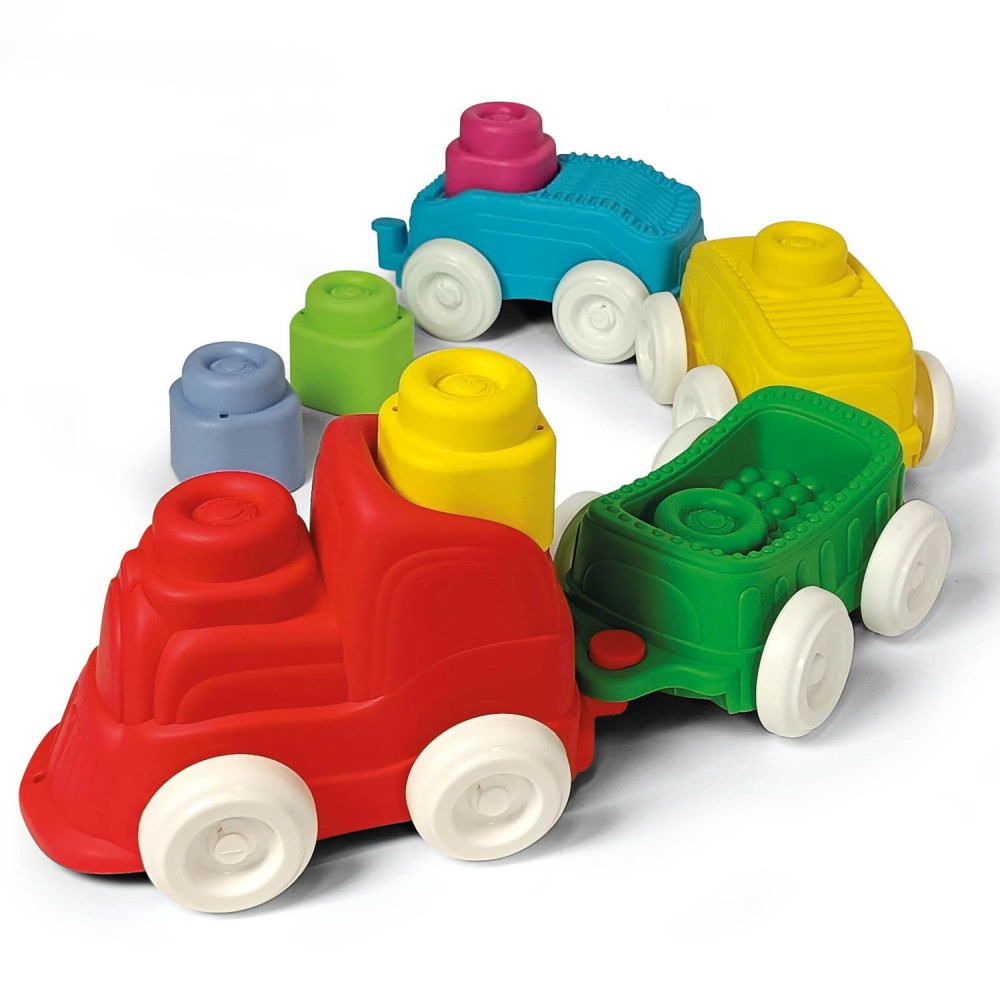 Игровой набор с конструктором Clementoni Sensory Train, серия Soft Clemmy (17424)