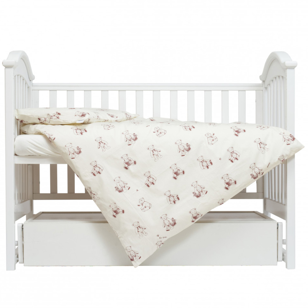 Змінна постіль Twins Satin Limited, 3 ел. Teddy Bears беж світлий (3026-TSL-02T)