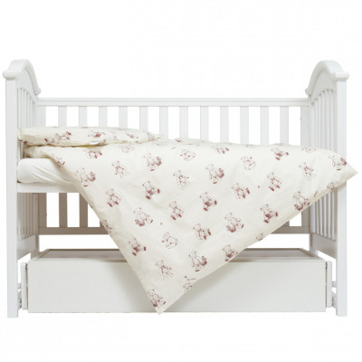 Змінна постіль Twins Satin Limited, 3 ел. Teddy Bears беж світлий (3026-TSL-02T)