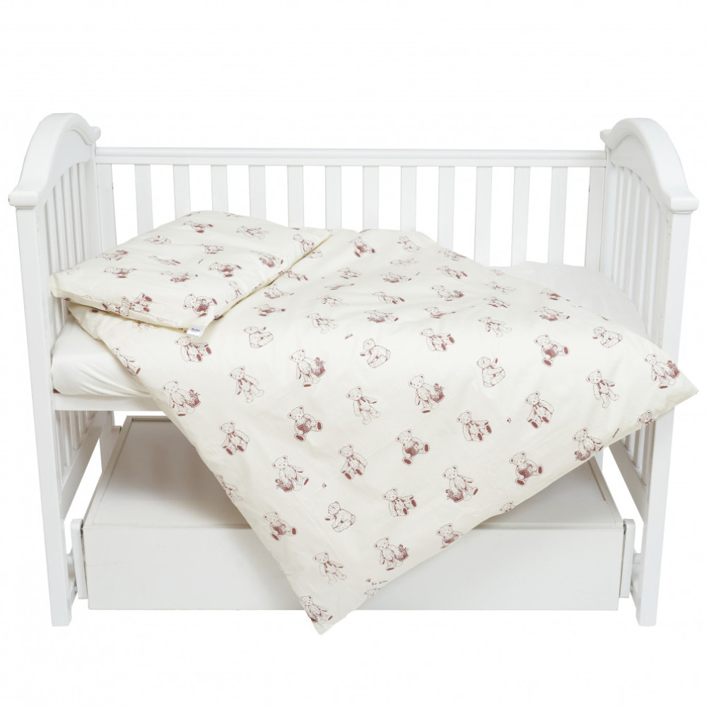 Змінна постіль Twins Satin Limited, 3 ел. Teddy Bears беж світлий (3026-TSL-02T)