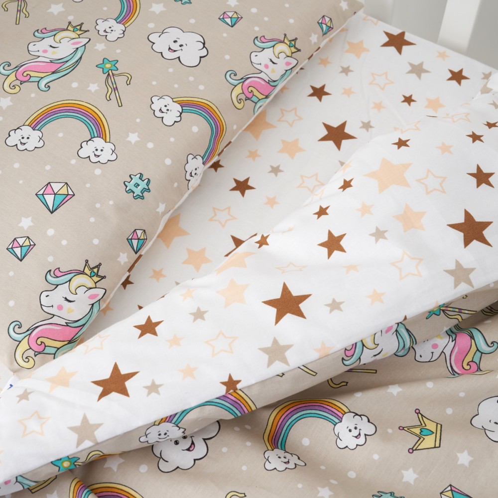 Змінна постіль Twins Unicorn, 3 ел. бежевий (3021-TU-02)