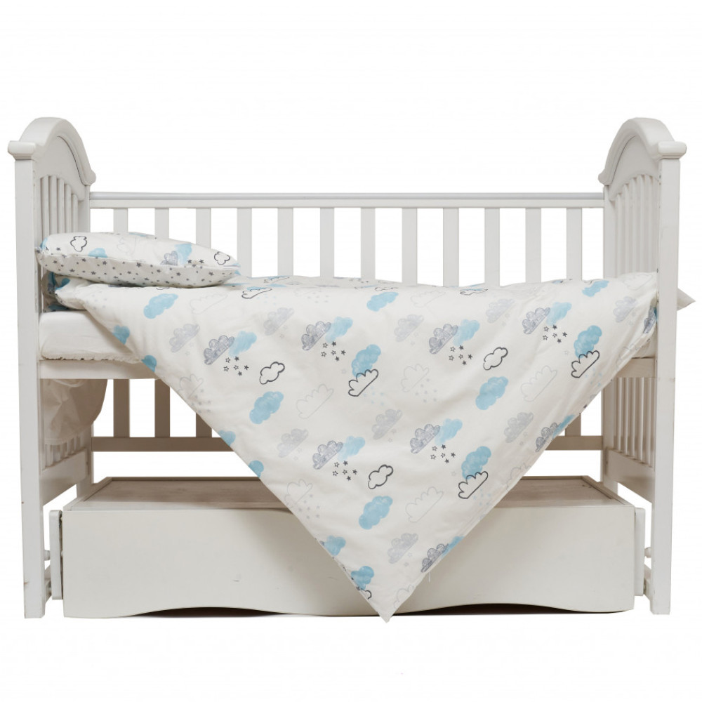 Сменная постель Twins Sky, 4 эл. серый/голубой (3023-TS-10)