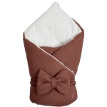 Конверт-плед Twins Pastel со съемным наполнением с бантиком, коричневый (9026-TP-07)