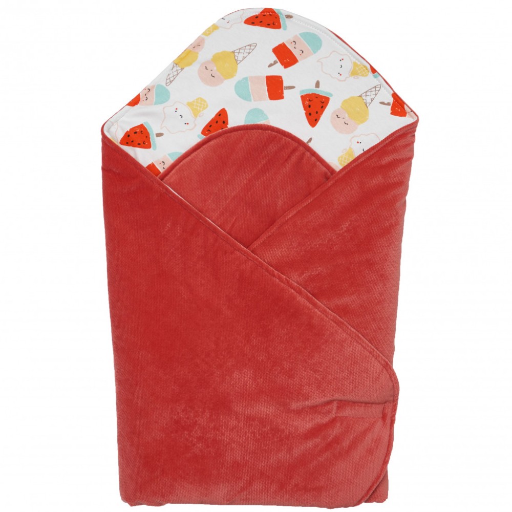 Конверт-плед Twins Velvet Print, кораловий (9016-TVP-15)