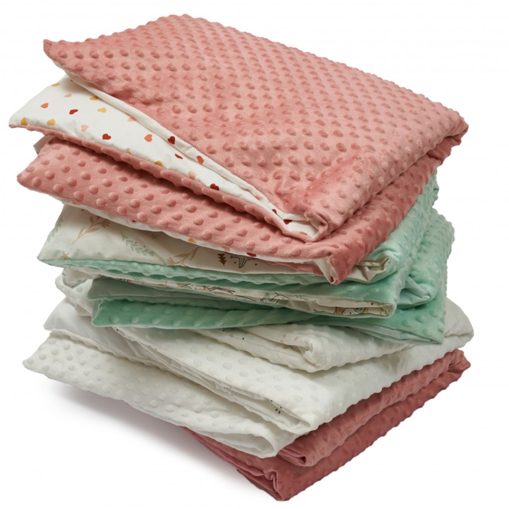 Плед Twins Minky со съемным наполнением 100х80, мятный