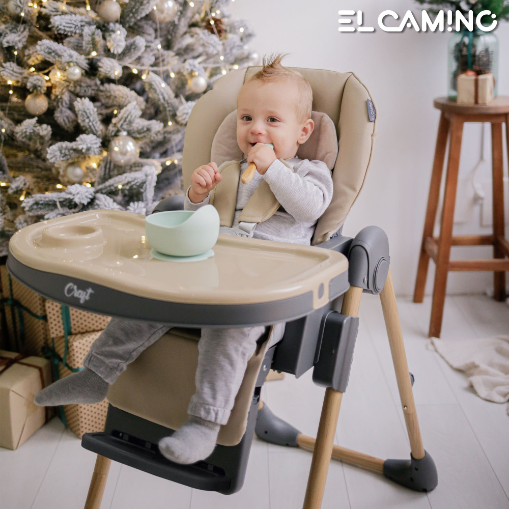 El Camino Craft ME 1115-W - стільчик для годування (2 колеса на задніх ніжках, чохол з екошкіри, захист від сповзання) • Beige El Camino Craft ME 1115-W - стільчик для годування (2 колеса на задніх ніжках, чохол з екошкіри, захист від сповзання) • Beige