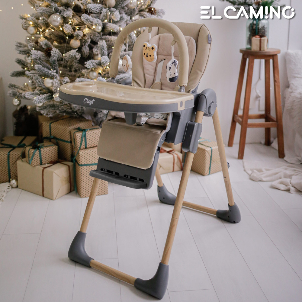 El Camino Craft ME 1115-W - стільчик для годування (2 колеса на задніх ніжках, чохол з екошкіри, захист від сповзання) • Beige El Camino Craft ME 1115-W - стільчик для годування (2 колеса на задніх ніжках, чохол з екошкіри, захист від сповзання) • Beige