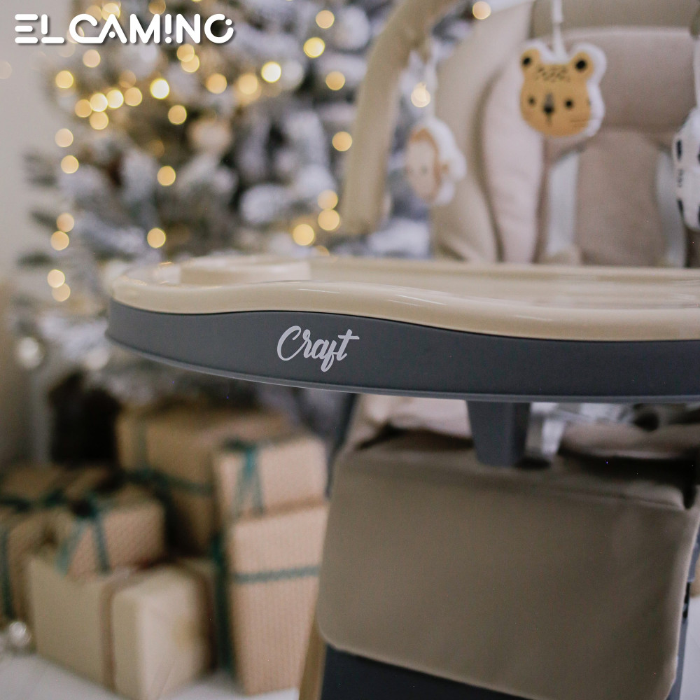El Camino Craft ME 1115-W - стільчик для годування (2 колеса на задніх ніжках, чохол з екошкіри, захист від сповзання) • Beige El Camino Craft ME 1115-W - стільчик для годування (2 колеса на задніх ніжках, чохол з екошкіри, захист від сповзання) • Beige