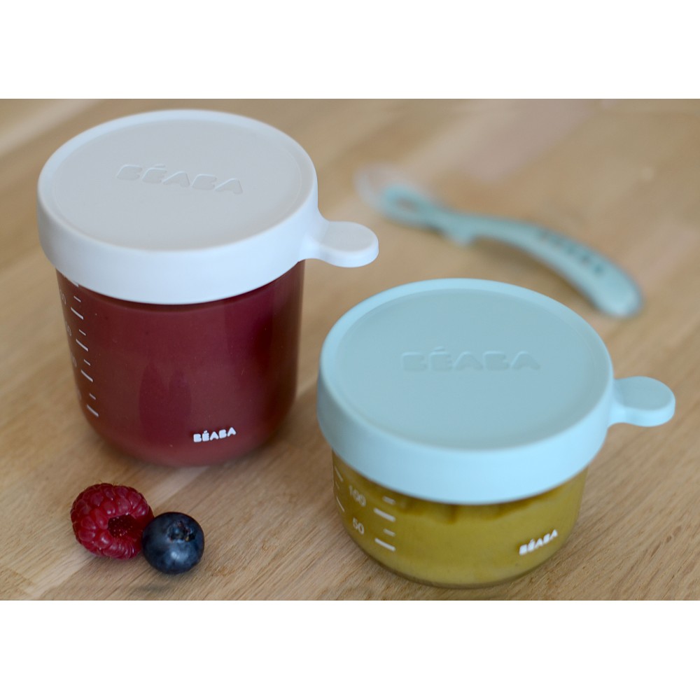 Набір із 2-х скляних контейнерів Beaba 150, 250 мл зелений/сірий (912802)