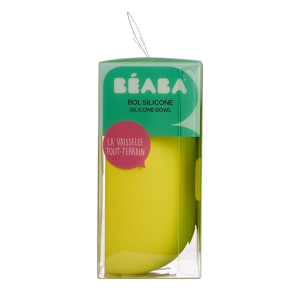 Силиконовая миска на присоске Beaba, неон (913432)